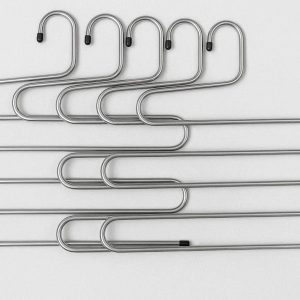 14 Sturdy Metal S Shaped Hangers For Pants And Jeans Organization Set Of Five For Space Saving