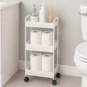 23 Slim Rolling Bathroom Cart With Wheels For Gap Storage And Organized Toiletry Paper Management