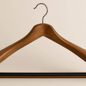 8 Solid Wood Suit Hanger With Extra Wide Shoulders And Non Slip Bar For Professional Closet Care
