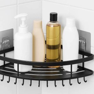 16 Corner Shower Caddy With Adhesive Hooks For Rust Proof Bathroom Storage And Shampoo Organization